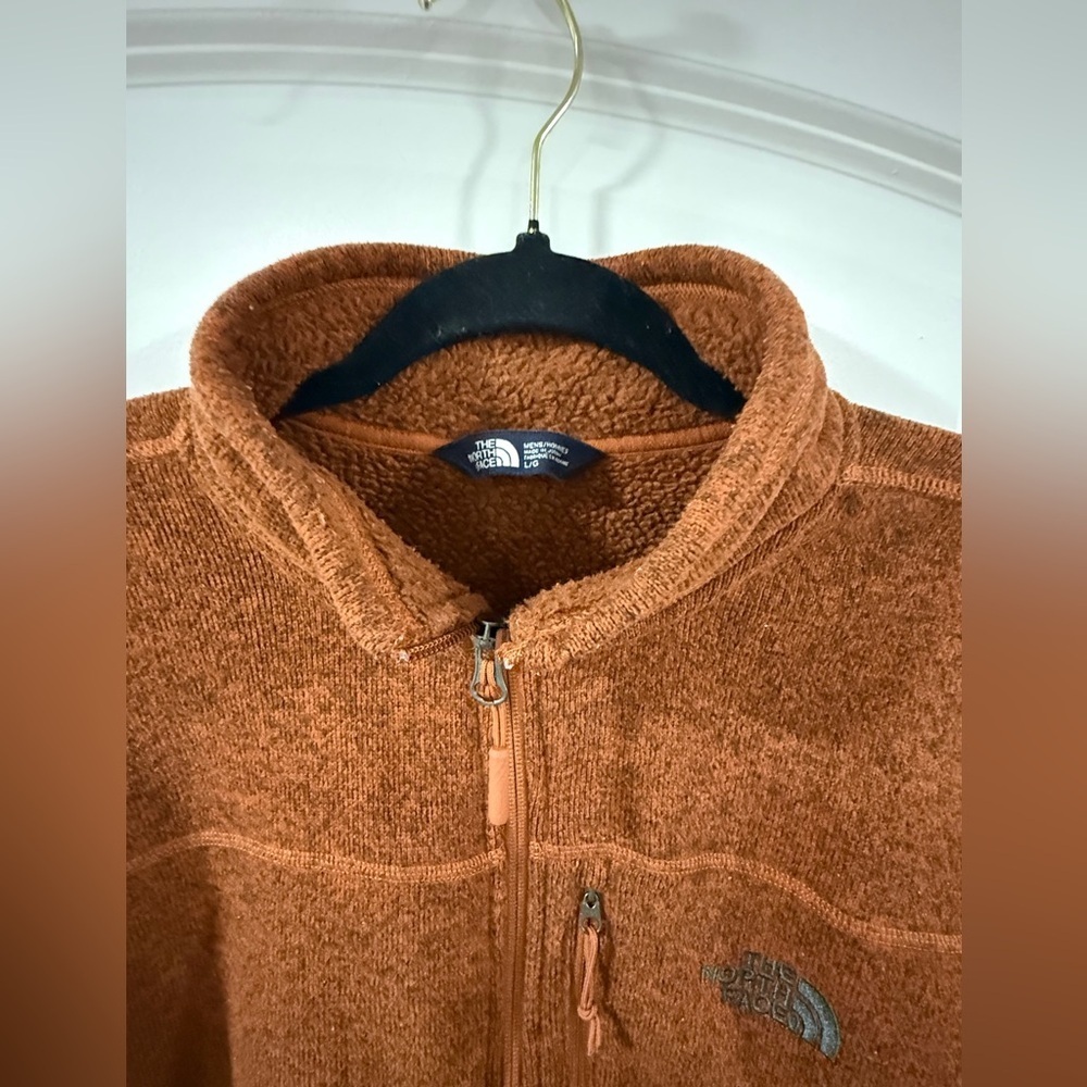 The North Face Mens Large Brown Fleece Quarter Zip Pullover Jacket - Picture 4 of 12